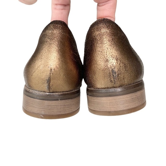 Clarks Collection Metallic Flats Size 7 Sara Aster Leather Bow Toe Comfort Shoes - Picture 10 of 13